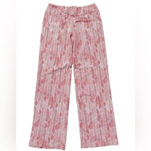 J.MCLAUGHLIN Newport Coral and White Print Pull On Pants Nylon and Spandex